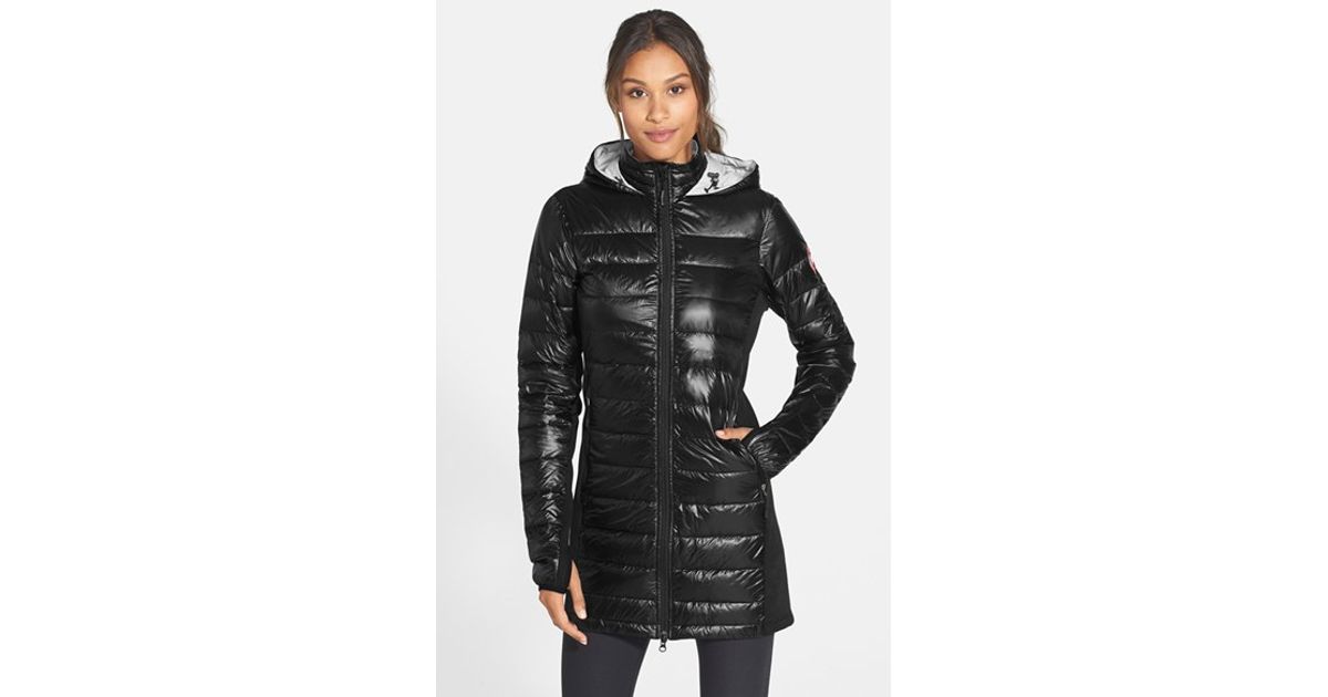 hybridge lite slim fit hooded packable goose down coat