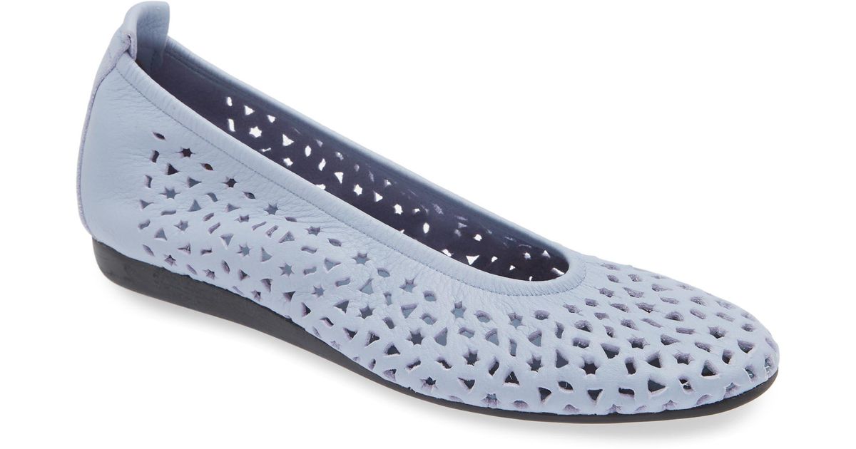 Arche Lilly Perforated Ballet Flat in Blue | Lyst