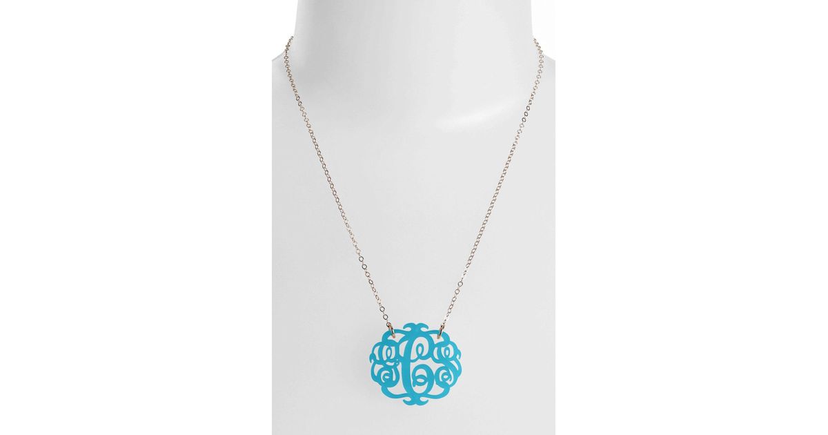 Lyst - Moon & Lola Medium Oval Personalized Monogram Pendant Necklace (nordstrom Exclusive) in ...