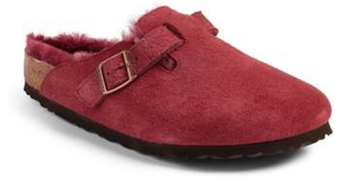 Birkenstock boston hotsell shearling bordeaux