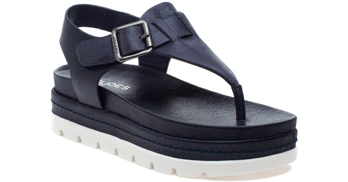 J/Slides Jslides Becky Platform Sandal in Blue Lyst