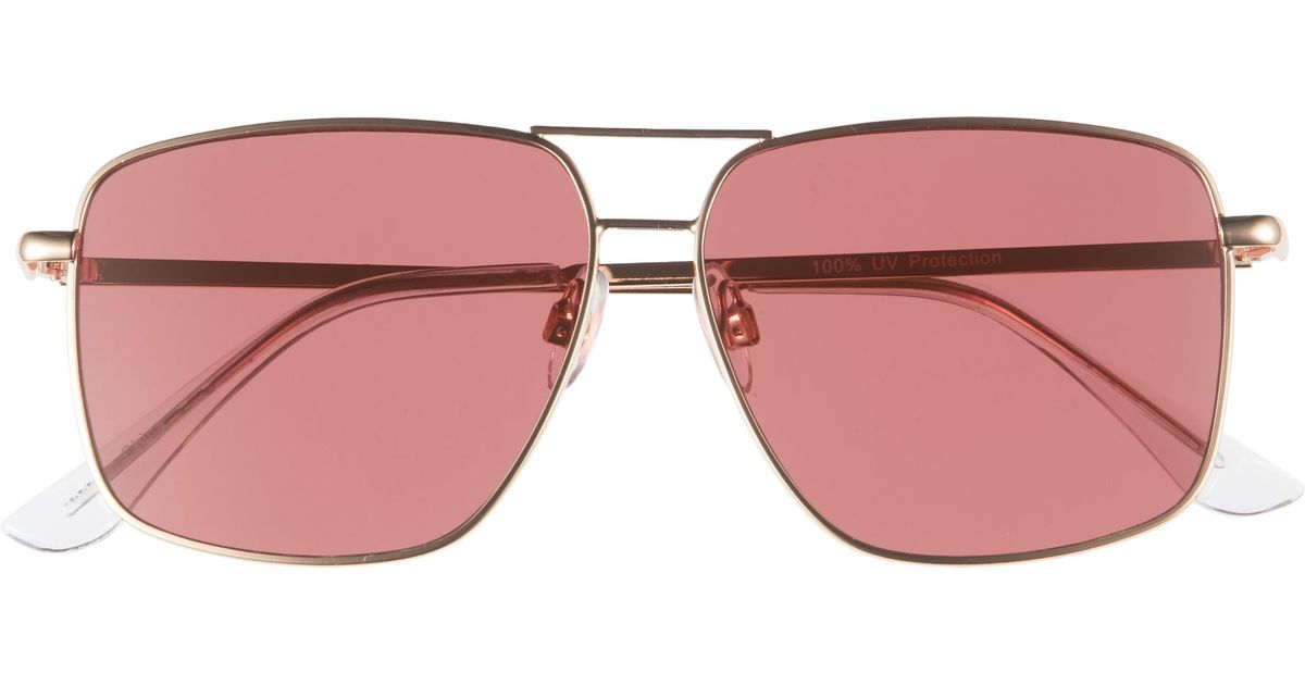 BP. 55mm Square Aviator Sunglasses in Pink Lyst