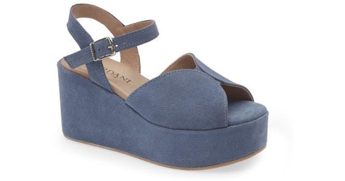 Cordani Jenna Platform Wedge Sandal in Blue | Lyst