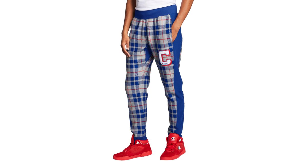 plaid champion joggers