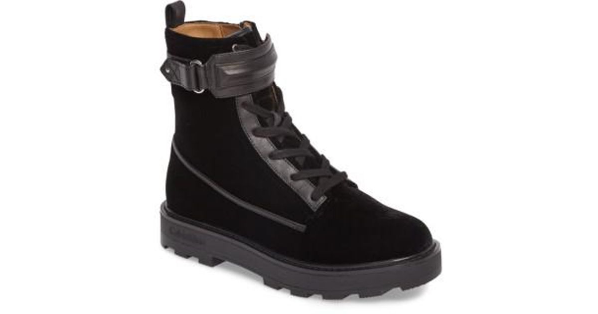 calvin klein velvet boots