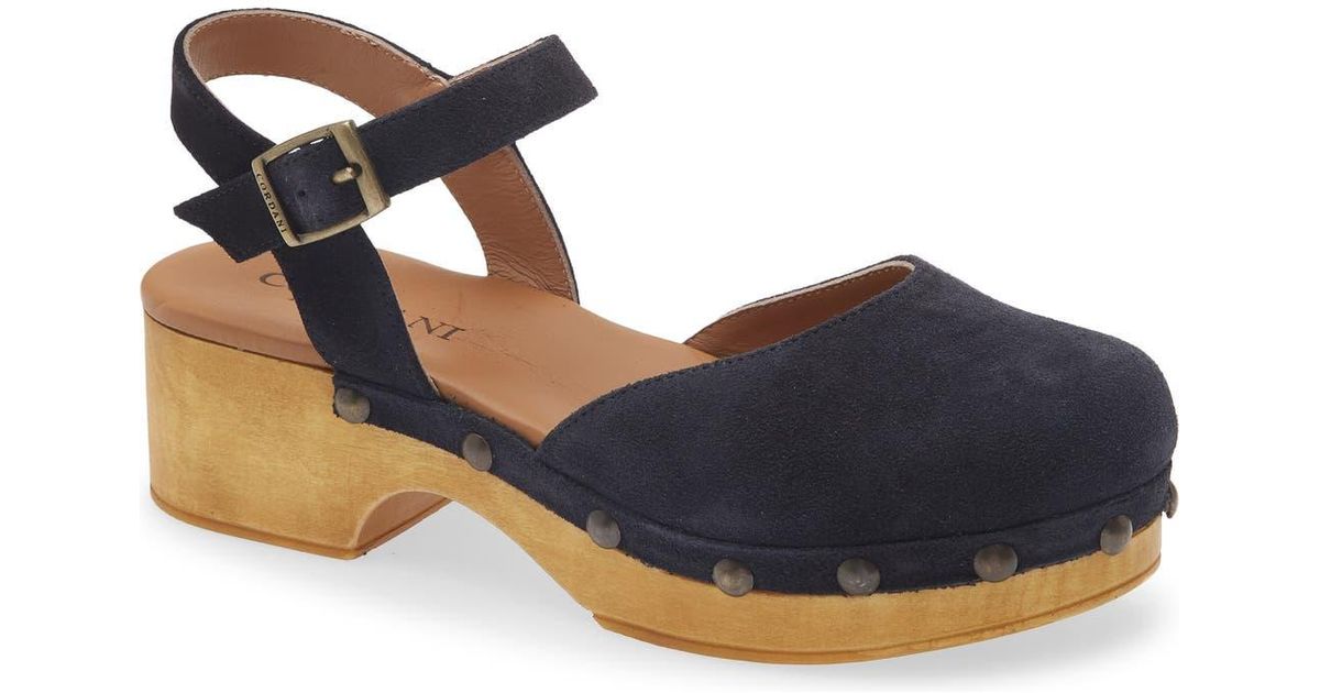 Cordani Winston Ankle Strap Platform Clog in Blue | Lyst