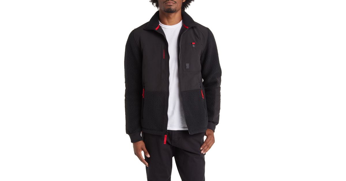 Topo Subalpine Waterrepellent Jacket With High Pile Fleece Trim in