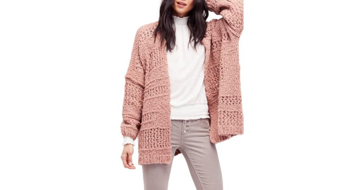 free people pink cardigan