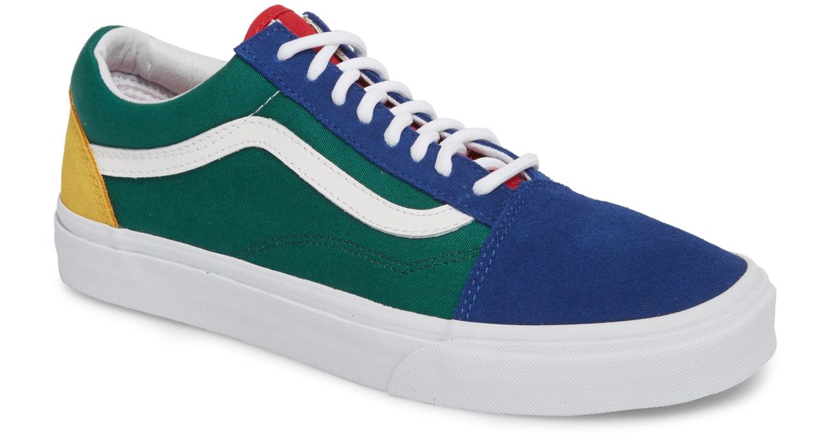 Vans Yacht Club Old Skool Sneaker In Blue Green Yellow Leather