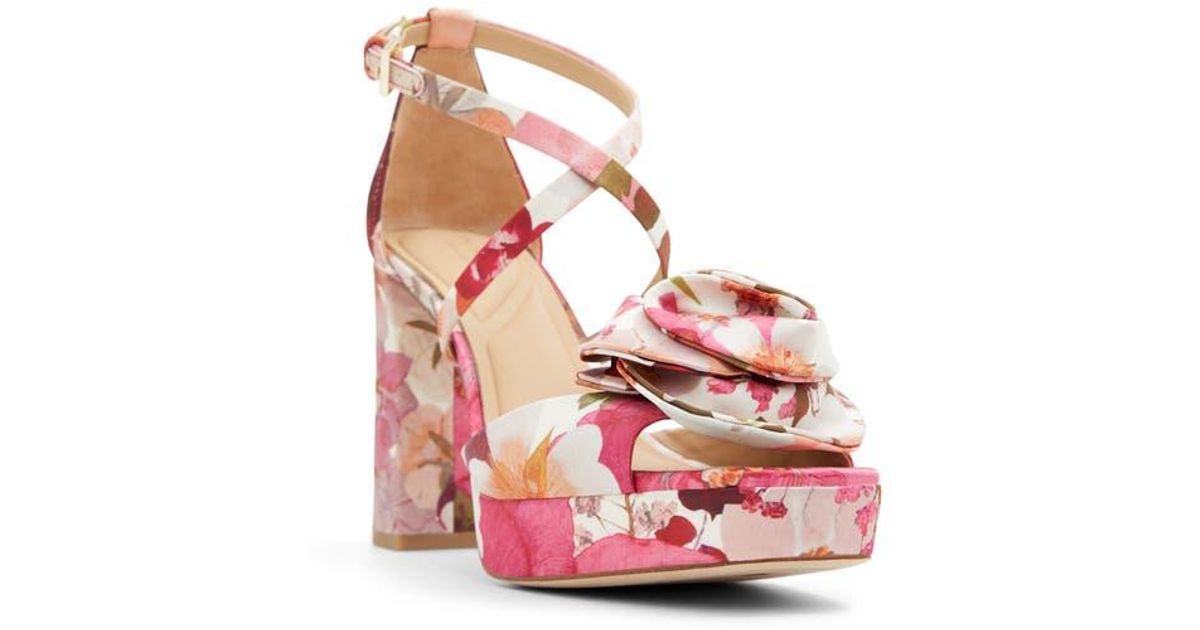 Sandales à Talons Hauts Ted Baker Mylli - Bout Ouvert, Motif Floral Rose/or, Taille US 11.5, Neuves
