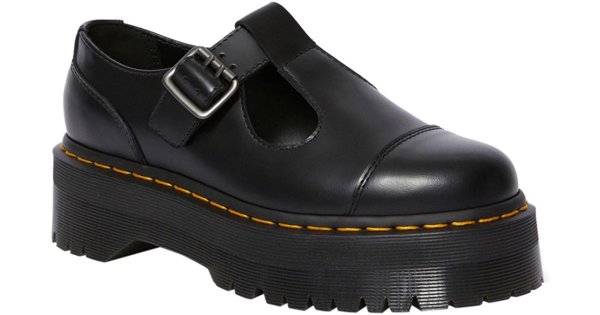 Dr. Martens Bethan T-bar Platform Shoe in Black | Lyst