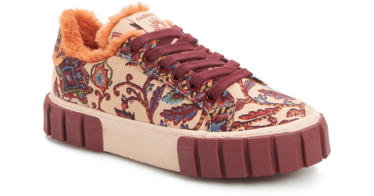 FARM Rio Sunset Floral Platform Sneaker in Red Lyst