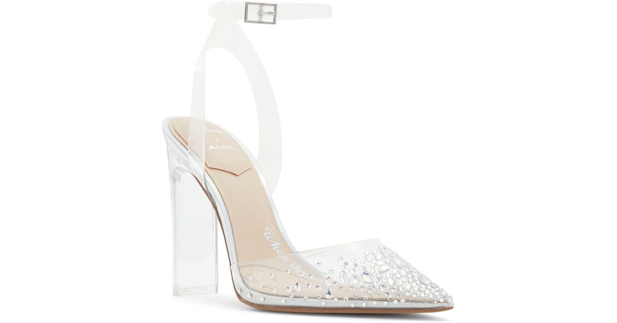 ALDO X Disney Glass Slipper Pointed Toe Pump in White Lyst