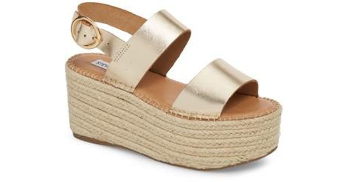 gold espadrille platform sandals