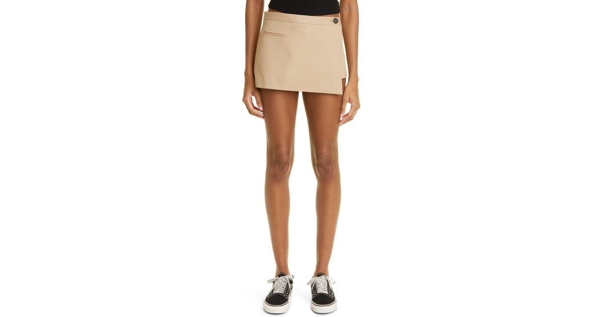 Sandy Liang Clover Cotton Twill Wrap Skort in Natural | Lyst