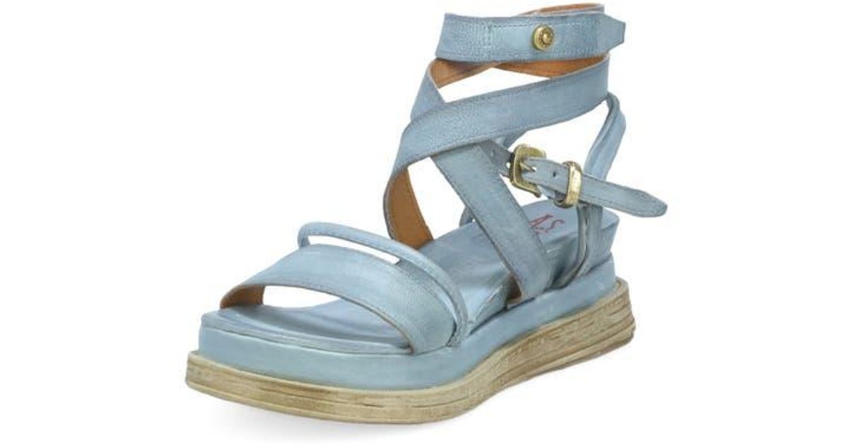 A.s.98 Labo Platform Sandal in Blue | Lyst