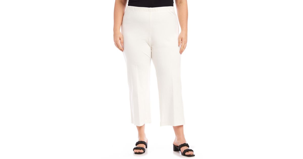 Karen Kane Presley Crop Pants in White | Lyst