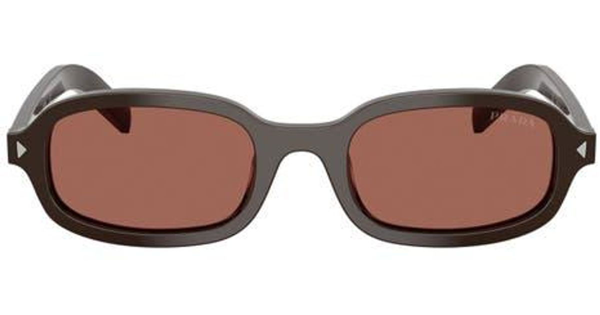 Prada 50Mm Oval Sunglasses in Brown | Lyst