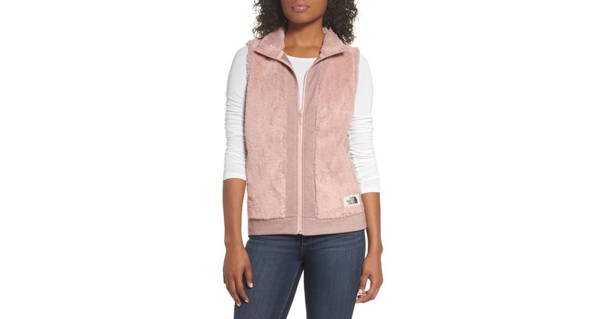 north face faux fur vest
