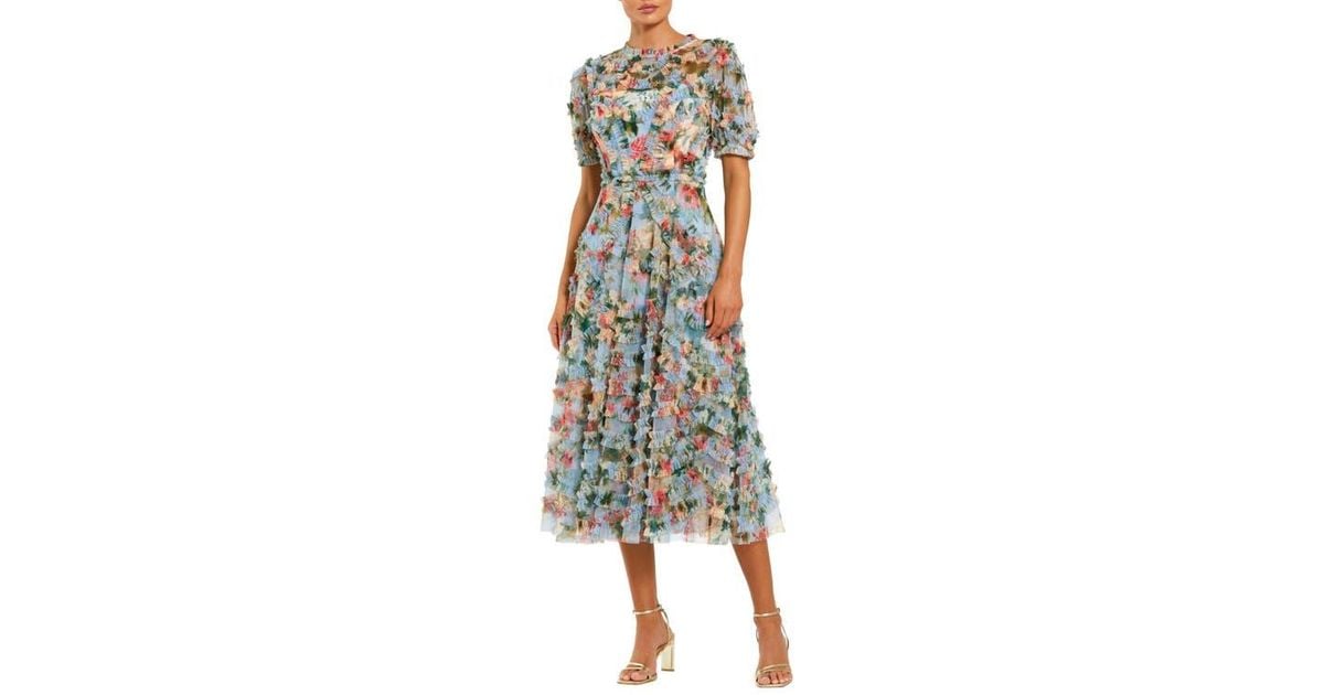 【Mac Duggal】Multicolor Printed Ruffle Dress 関税送料込 MAC DUGGAL - Multicolor Floral Ruffle Maxi Dress – ReLi Norge