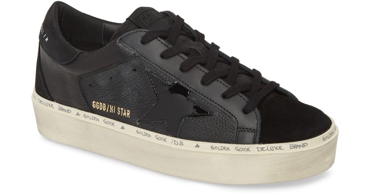 Golden Goose Deluxe Brand Hi Star Platform Sneaker in Black/ Black (Black) - Lyst