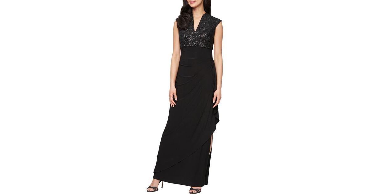Alex Evenings Sequin Corded Lace Bodice Empire Waist Gown in Black | Lyst Alex Evenings Sequin Corded Lace Bodice Empire Waist Gown in Black | Lyst