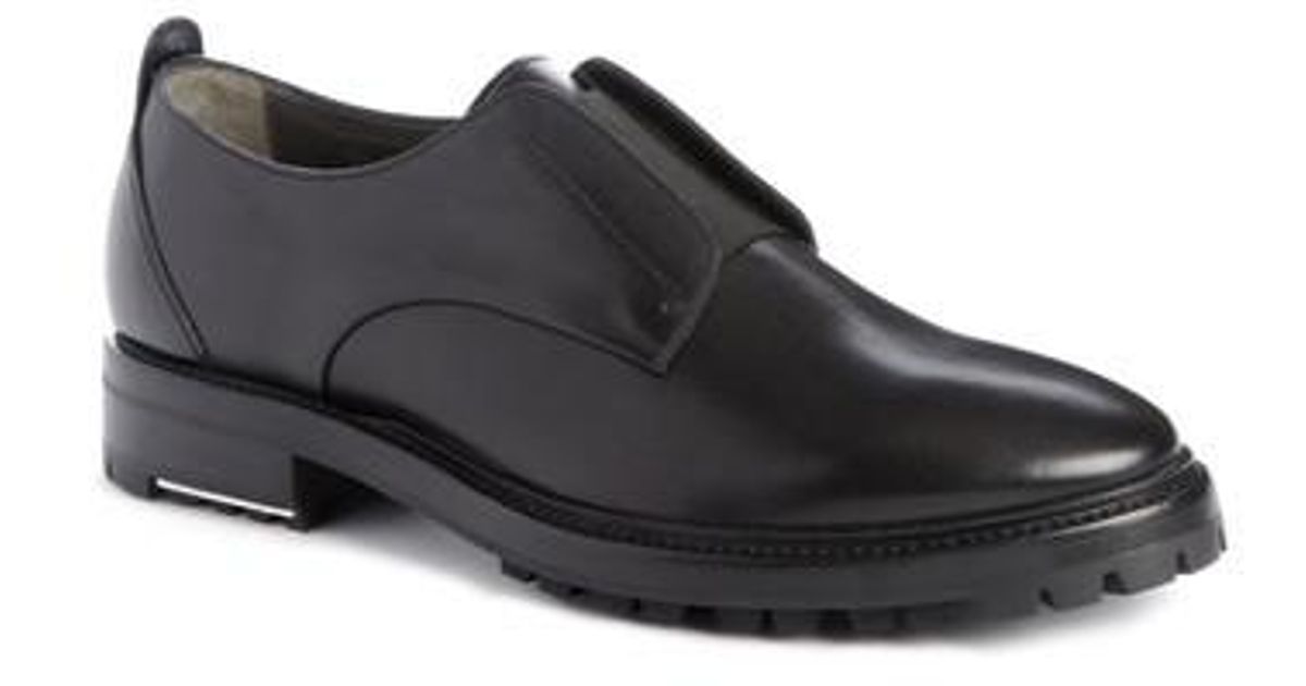 Lanvin Leather Slip-on Derby in Black Leather (Black) for Men - Lyst