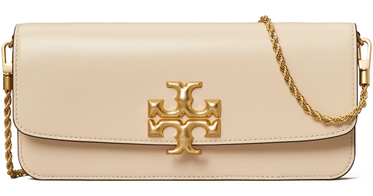 Tory Burch Eleanor Leather Clutch in Natural Lyst