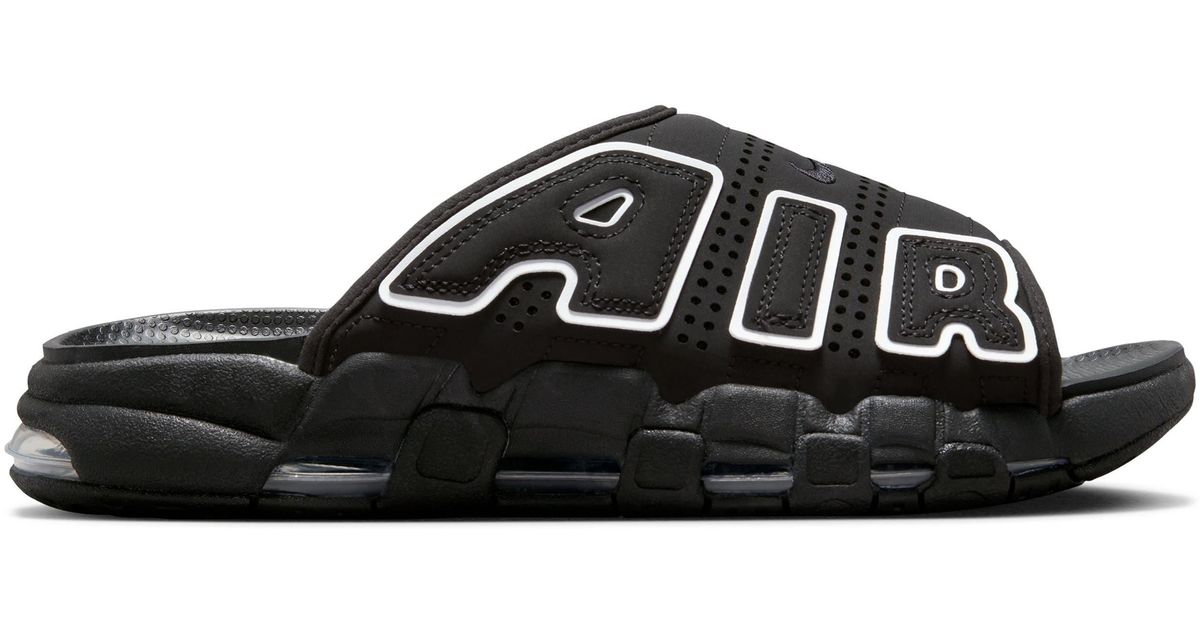 Nike Air More Uptempo Slide Sandal in Black for Men | Lyst