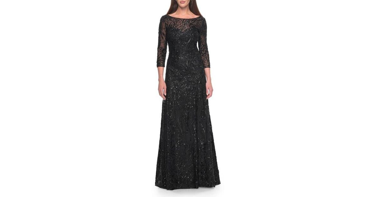 beige dungaree dress Plus-Size Long Formal Dress in Beaded Lace main image 0