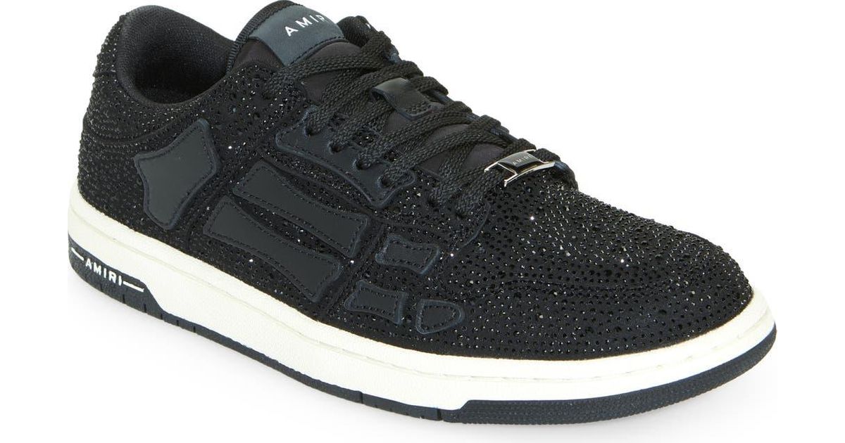 スニーカー AMIRI AWFOSR1114 Sneakers Crystal satin skel top low WOMEN - WOMEN'S CRYSTAL SATIN SKEL TOP LOW - Black | AMIRI