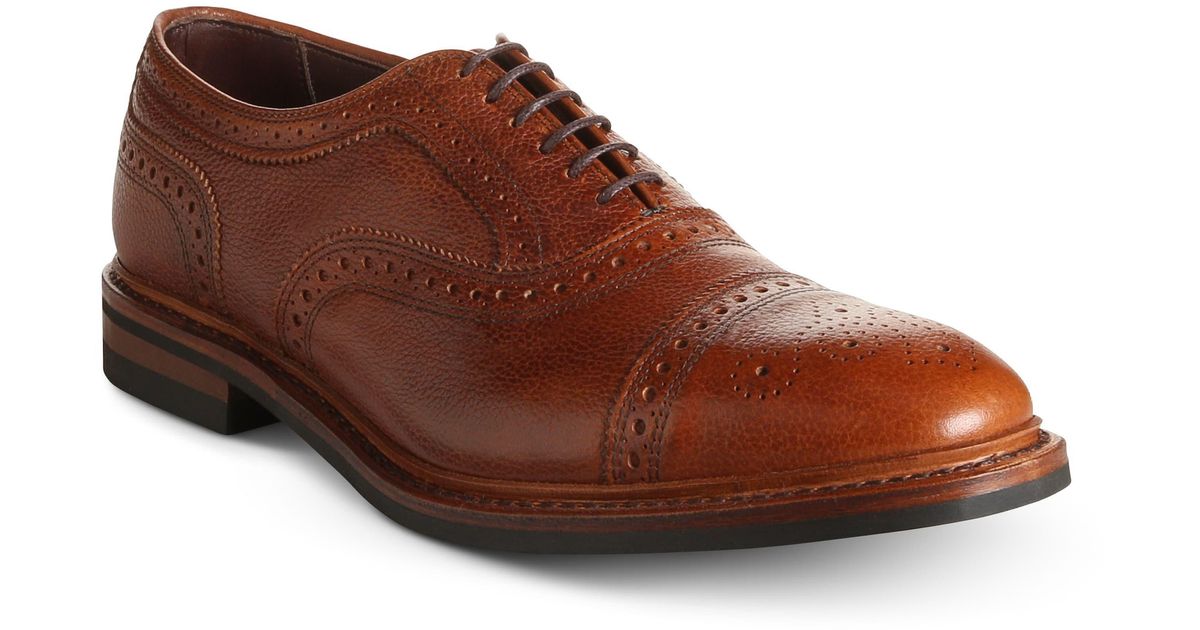 Allen Edmonds Strandmok Medallion Toe Weatherproof Oxford in Brown for