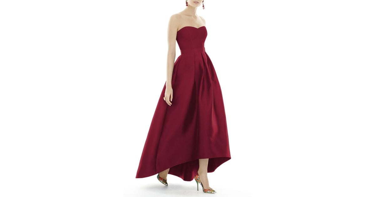alfred sung strapless sateen gown