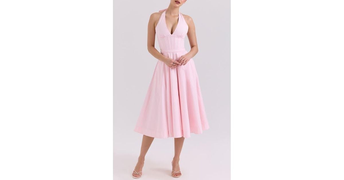 h&m red jersey dress Skater dress with square neckline