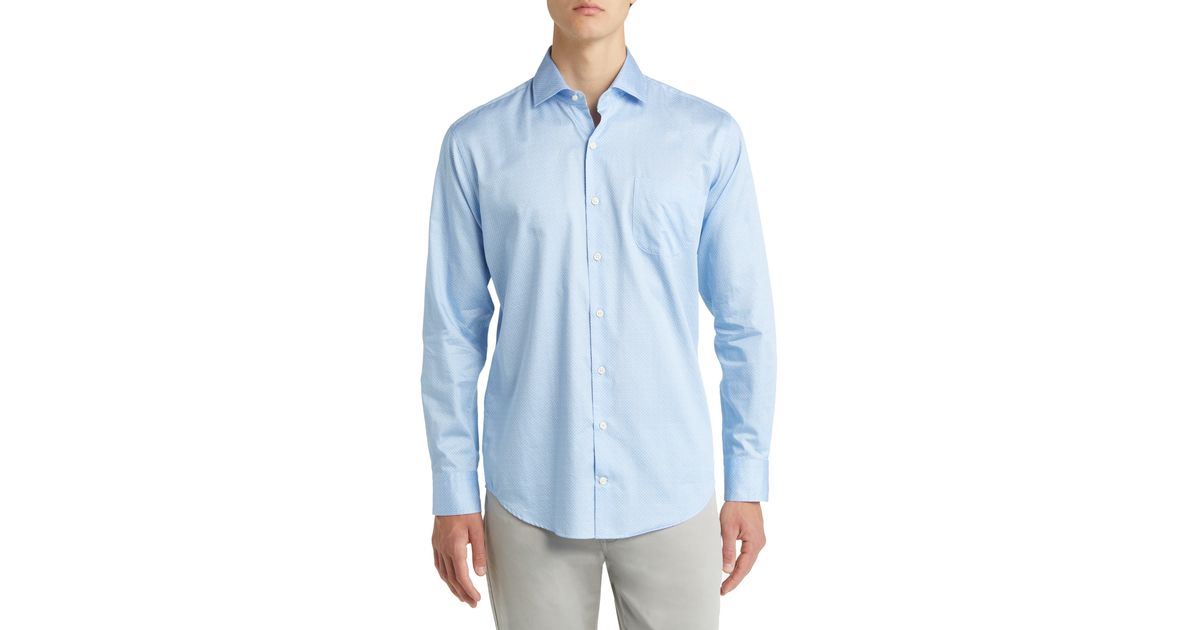 Peter Millar Caswell Stretch Cotton Button-up Shirt in Blue for Men | Lyst