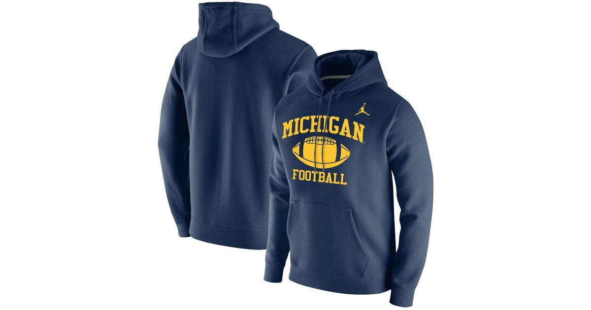Nike Jordan Michigan Wolverines Retro Football Club Fleece Pullover