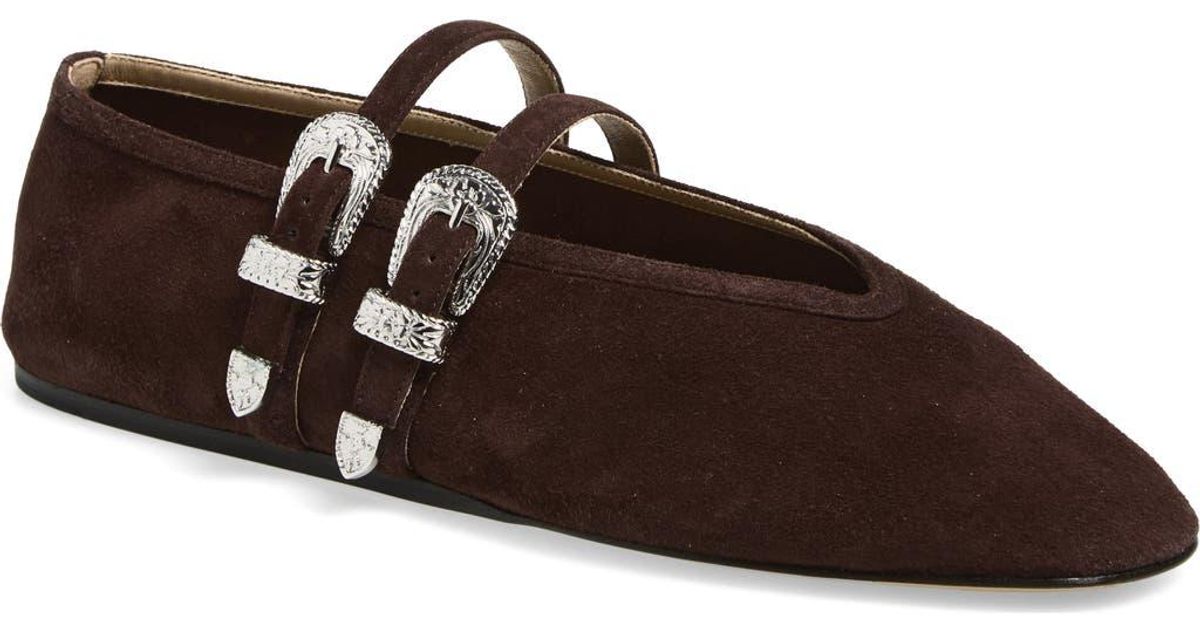 Le Monde Beryl Claudia Mary Jane Flat in Brown | Lyst