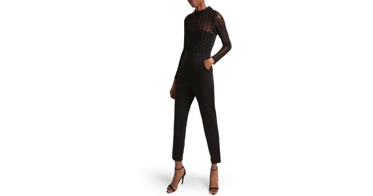 leah mesh & jersey jumpsuit