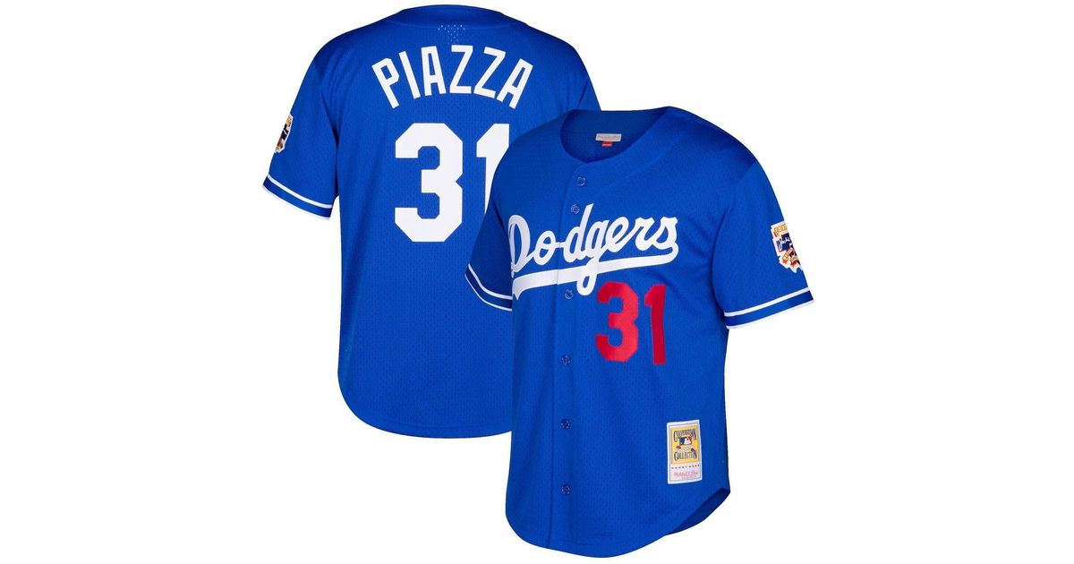 Mitchell & Ness Mike Piazza Royal Los Angeles Dodgers Cooperstown ...