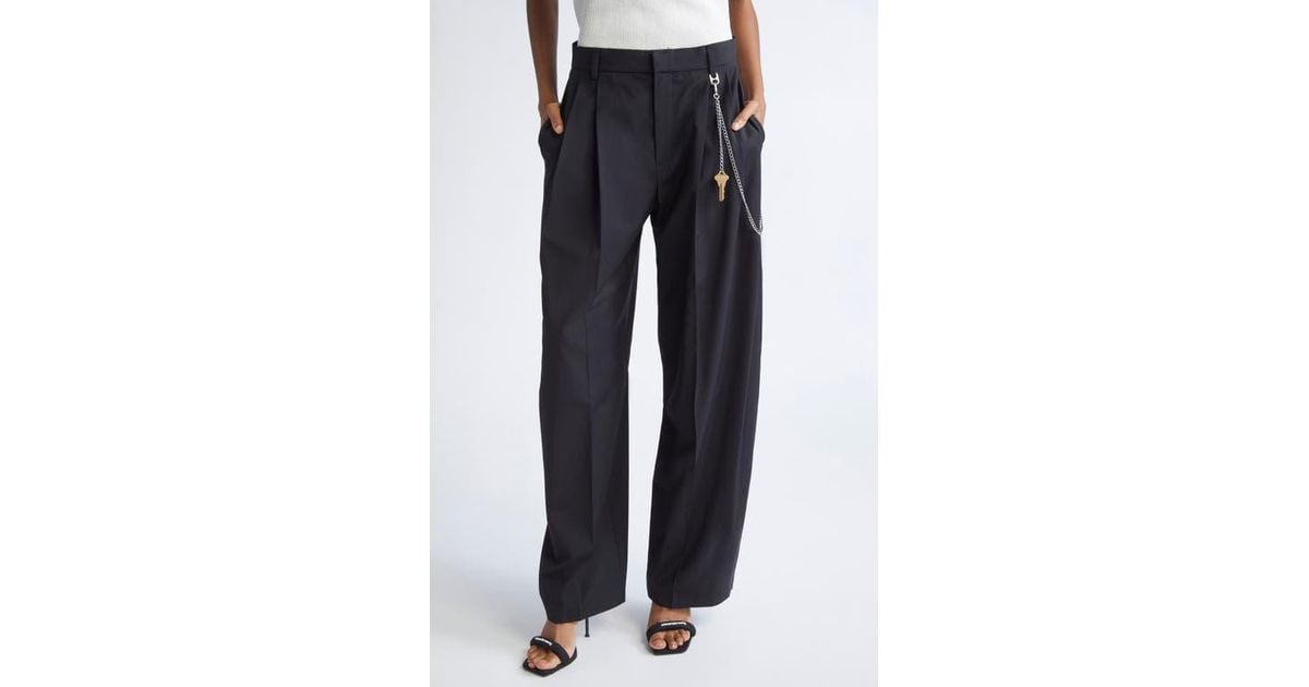 Alexander Wang Pleated Balloon Leg Pants With Detachable Chain 