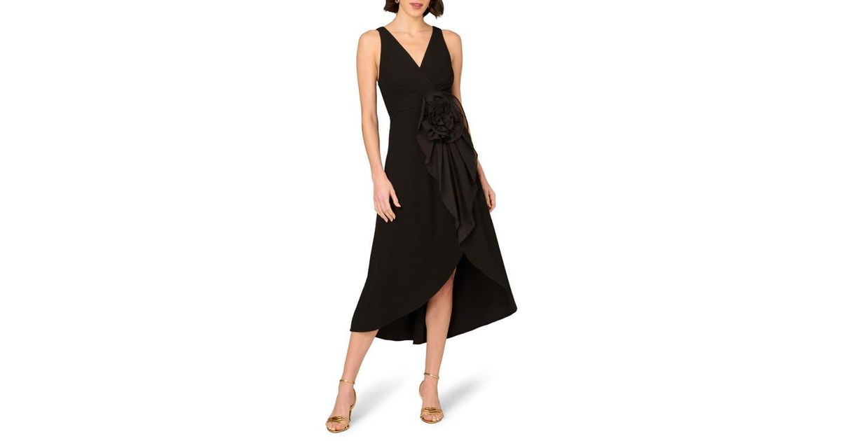 knee length dresses for ladies Aidan by Aidan Mattox Long Formal Floral Lace Dress