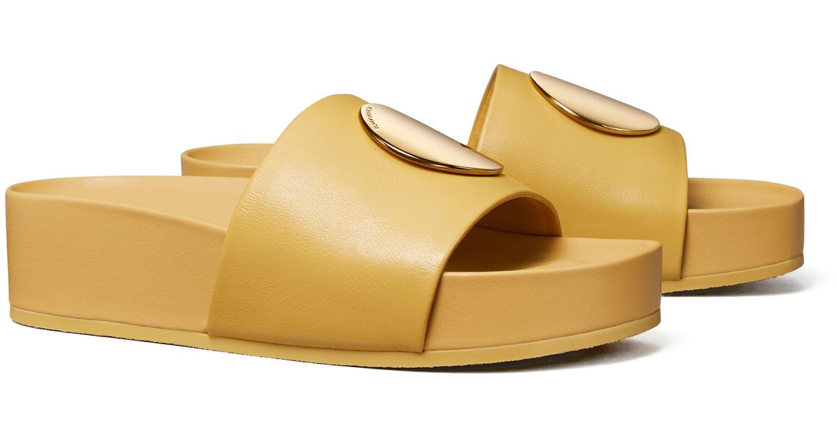 Tory Burch Patos Platform Slide Sandal in Metallic | Lyst