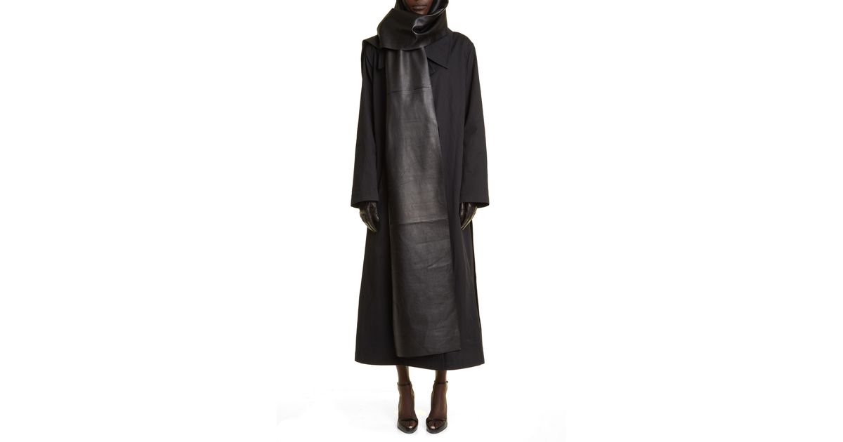 The Row Billie Sheepskin Leather Scarf in Black Lyst