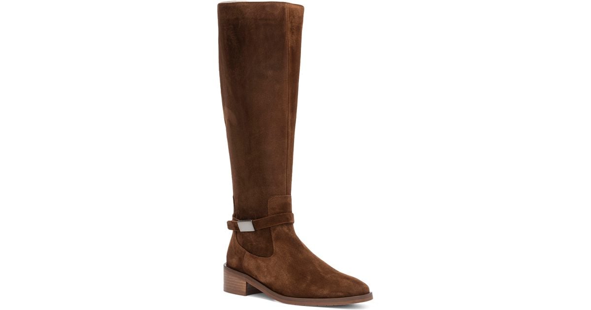 Aquatalia Luxe Suede Knee High Boot in Brown Lyst