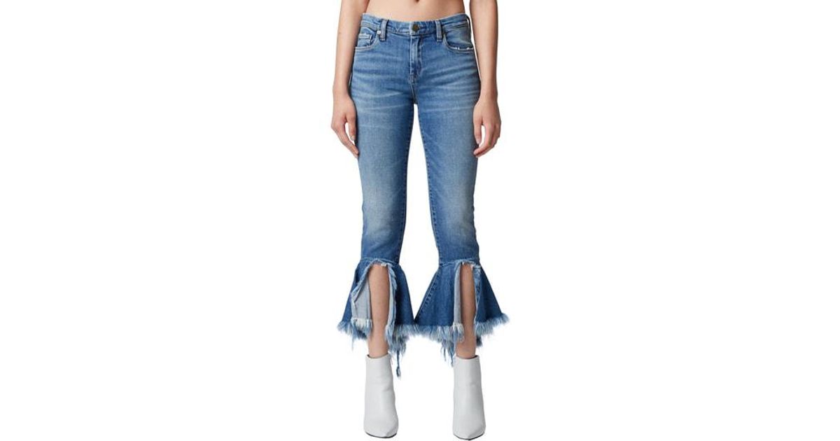 ruffle hem cropped jeans