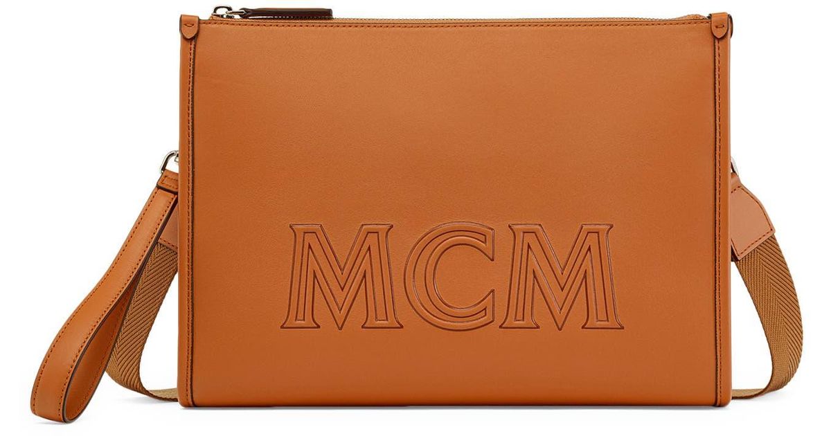 MCM Large Aren Leather Crossbody Bag in Brown Lyst