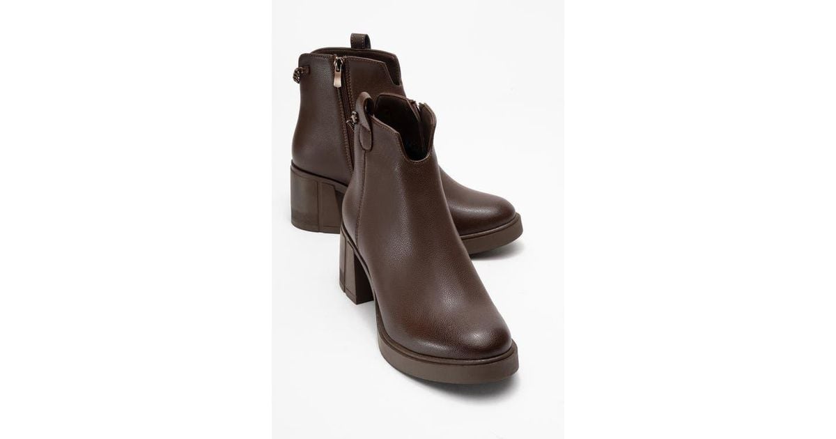 Prologue Shoes Mier Chunky Boot in Brown | Lyst