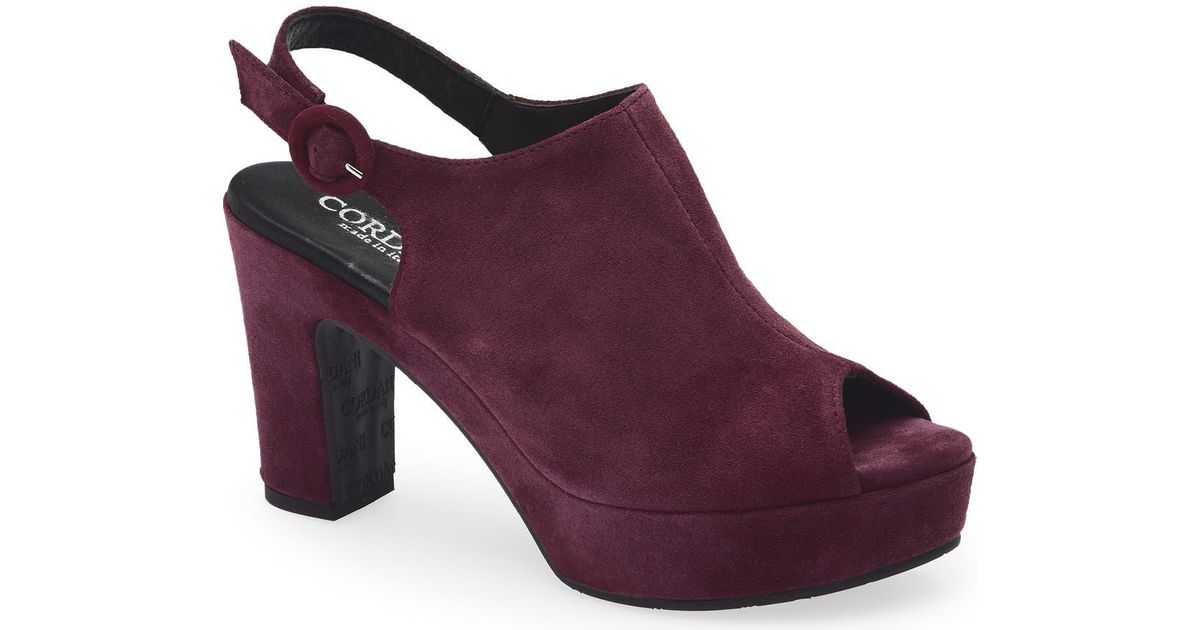 Cordani Tess Slingback Platform Sandal in Purple | Lyst