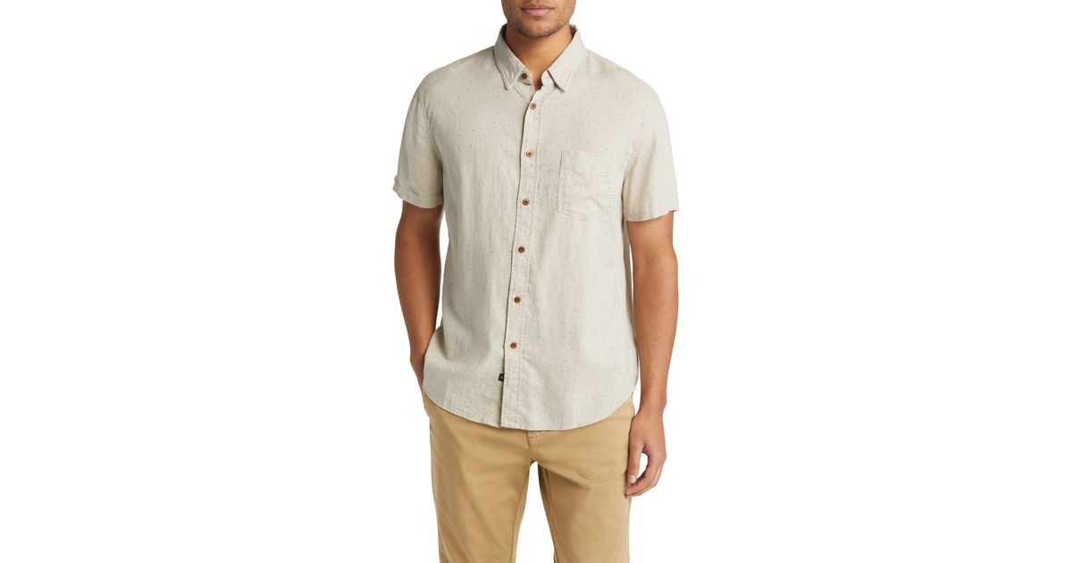 Rails Carson Scatter Print Linen Blend Short Sleeve Button-up Shirt in ...
