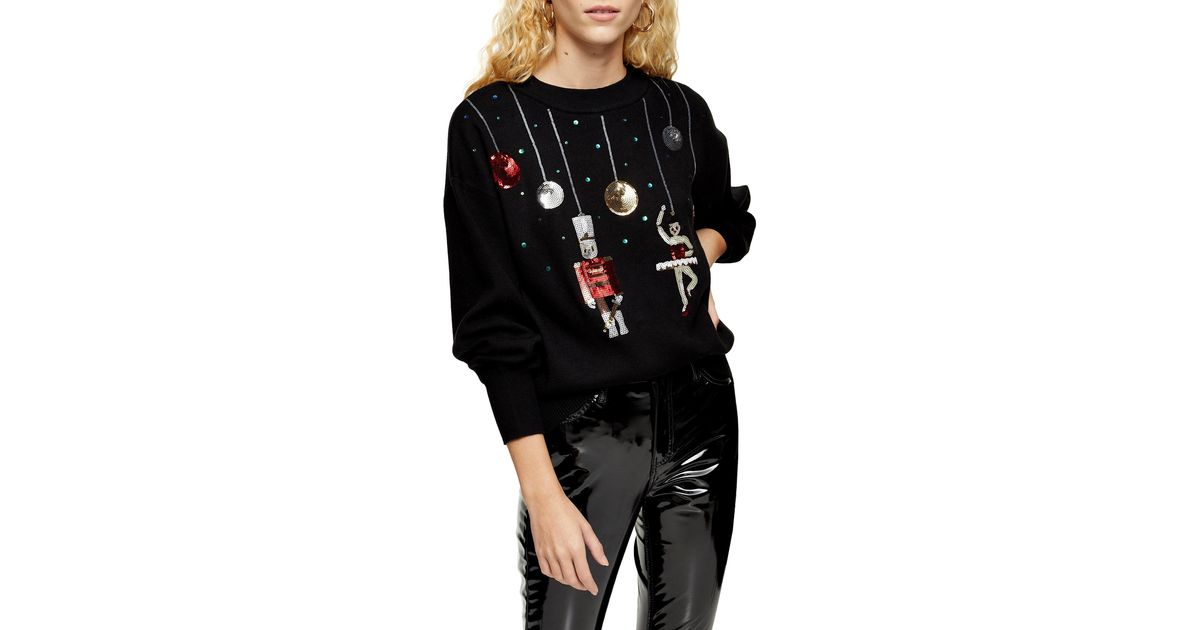 TOPSHOP Cotton Black Knitted Christmas Nutcracker Jumper - Save 51% - Lyst